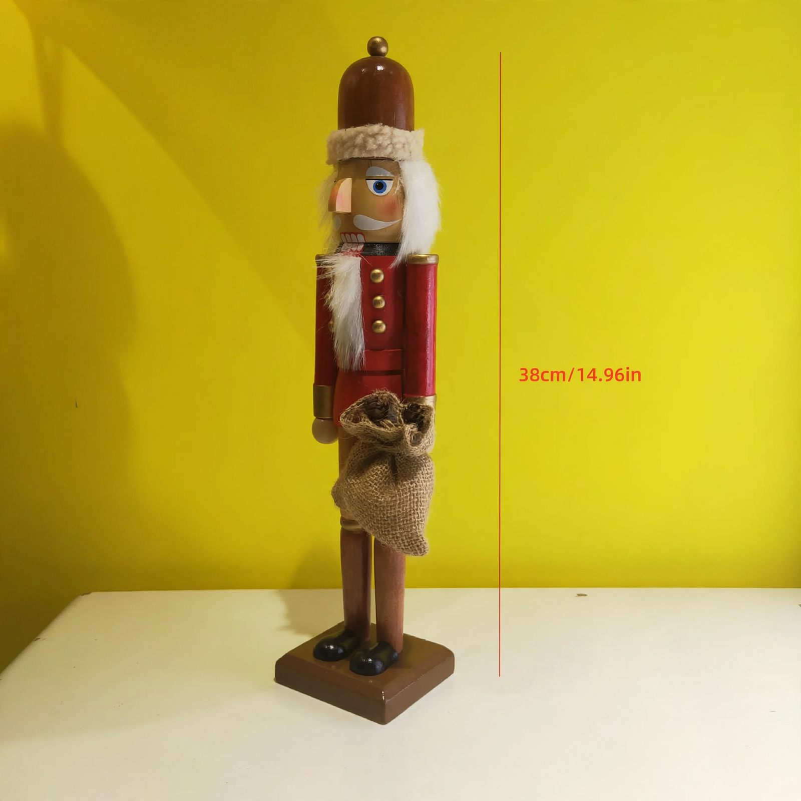 Wooden Nutcracker, 38 cm, traditional Christmas decoration