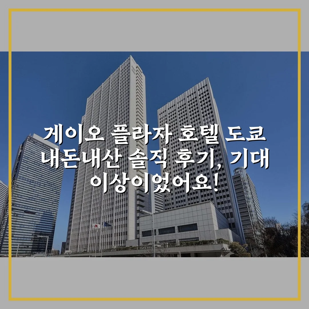 게이오 플라자 호텔 도쿄 내돈내산 솔직 후기, 기대 이상이었어요!