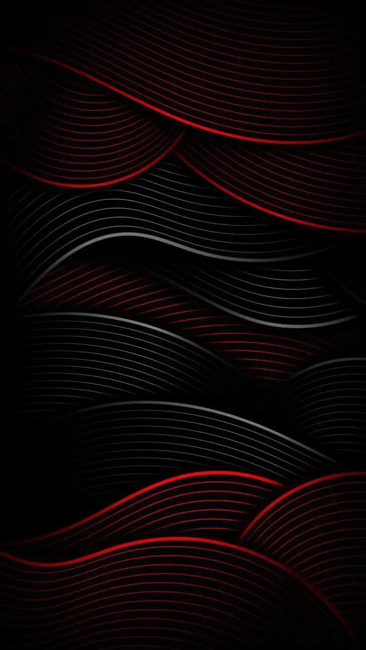 Abstract Red And Black Waves - Digital Art iPhone Wallpaper (736x1308)