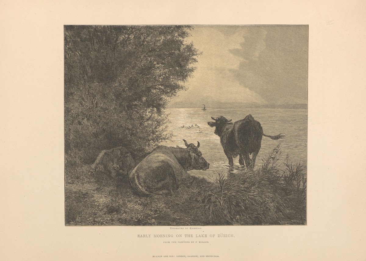 F Koller  Early Morning on the Lake of Zurich 1881