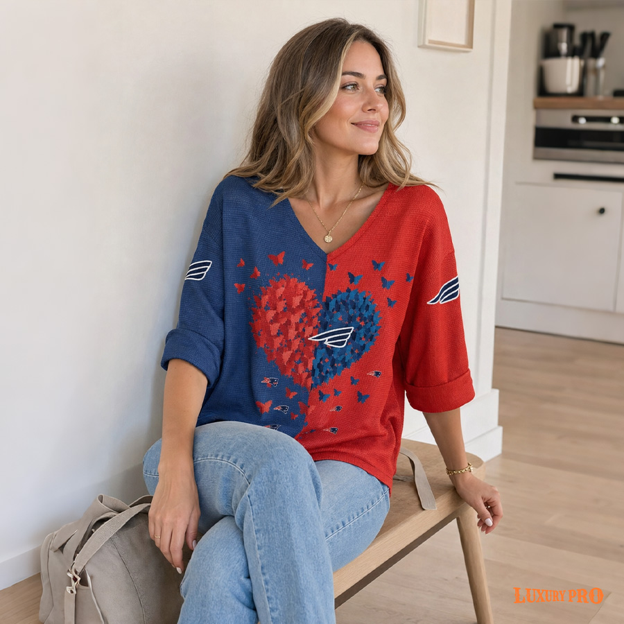 AOP MEG Women's Three-Quarter Sleeve V-Neck Top