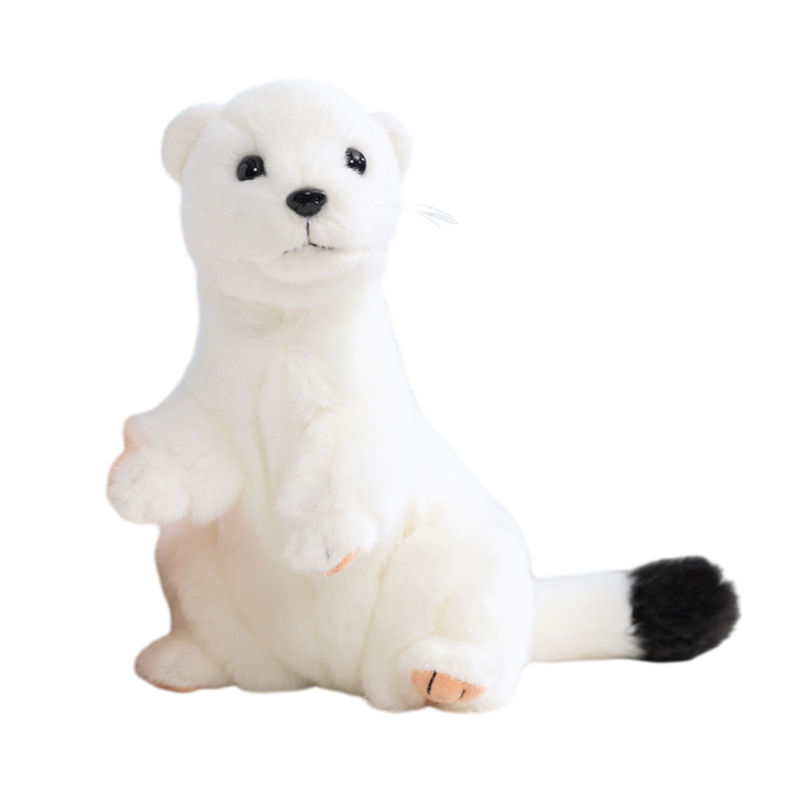 Stuffed weasel, white