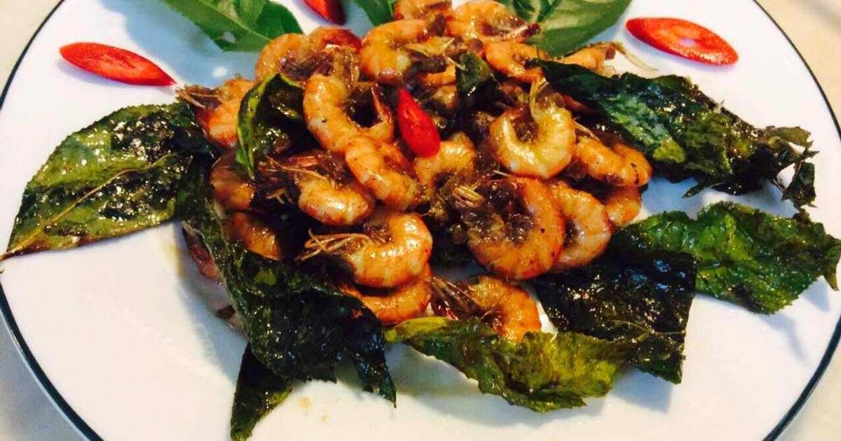 Tép đất rang lá trà xanh