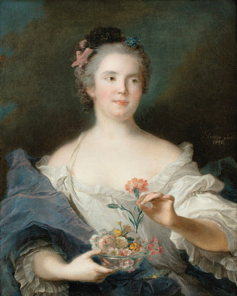 Portrait Of A Lady Holding A Carnation Said To Be La Duchesse De Châteauroux 174