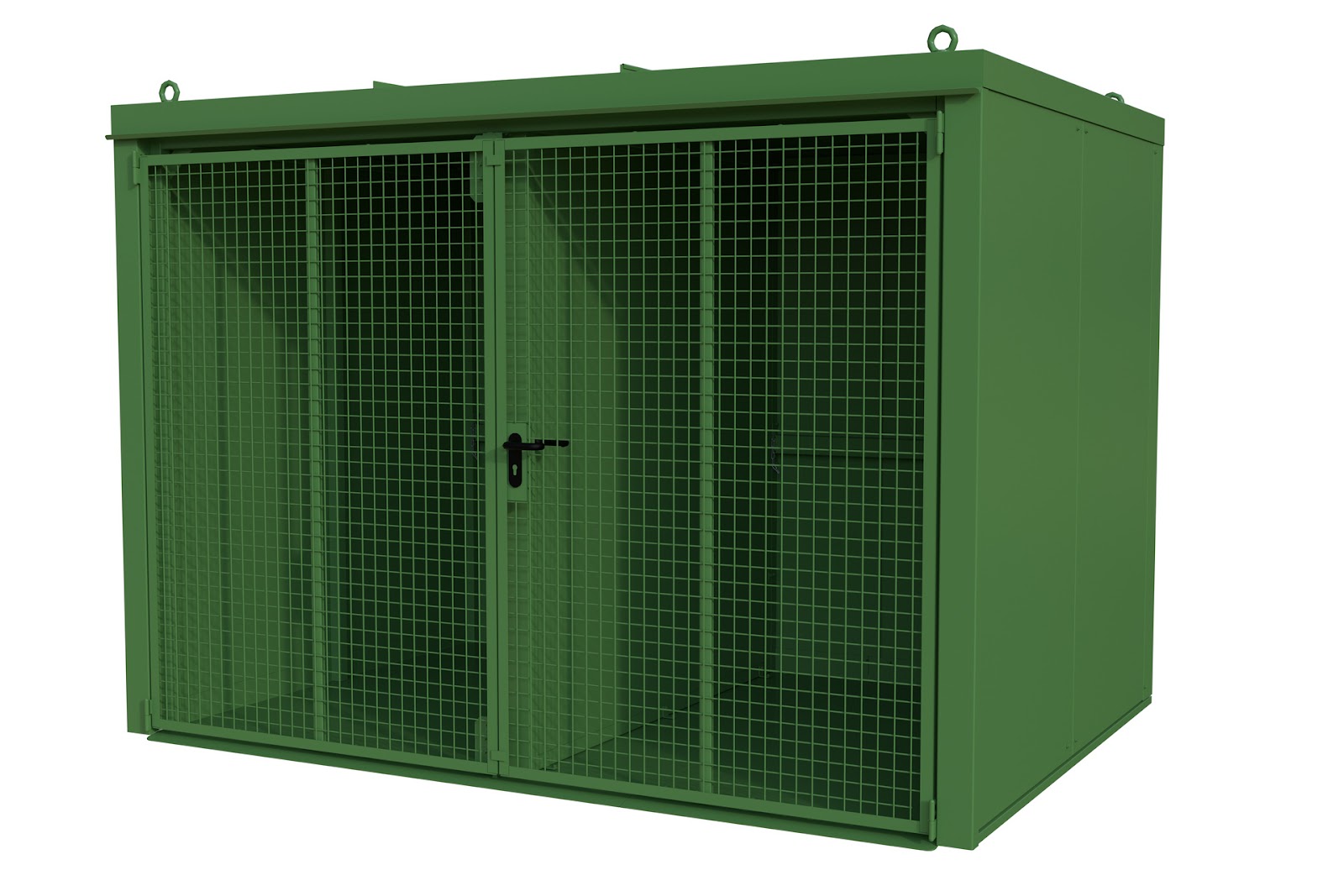 Gasflessen-container GFC-B/W M5, gelakt, Resedagroen