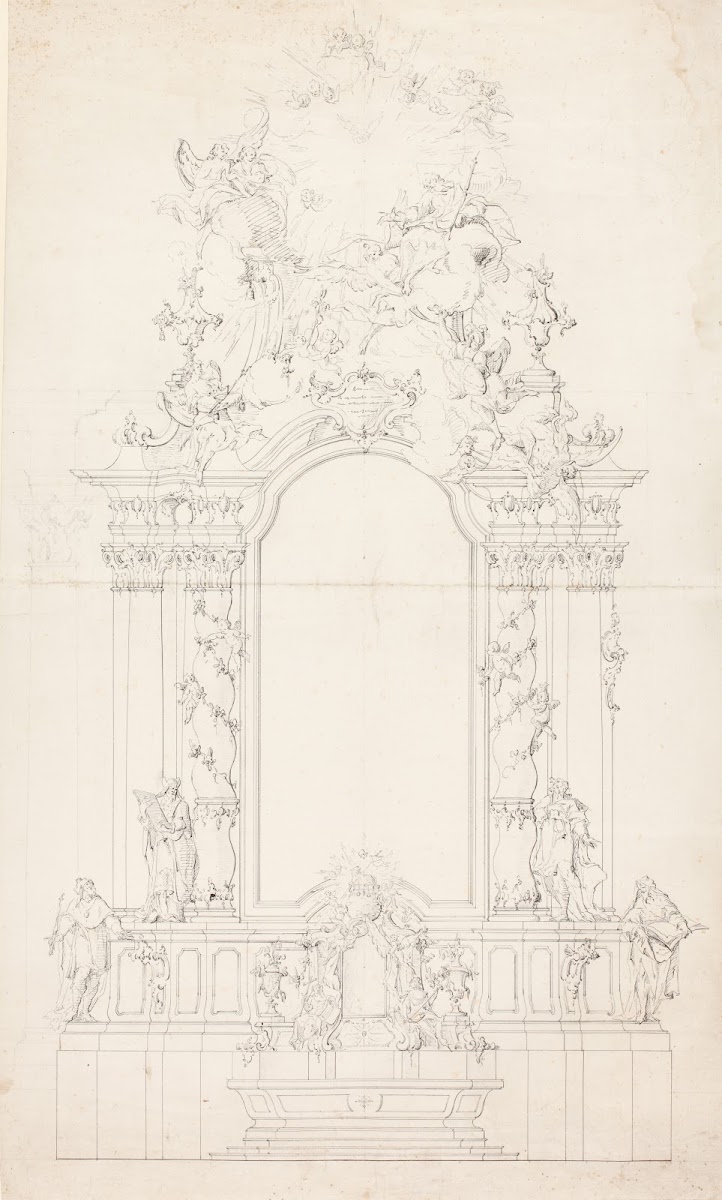 Sketch of an altar ca 1750