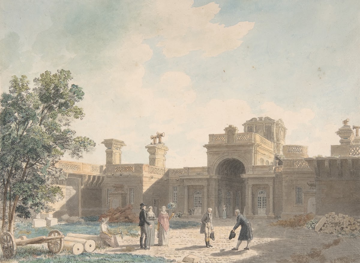 The Entrance Portico of the Château dAnet seen from the interior of the courtyar