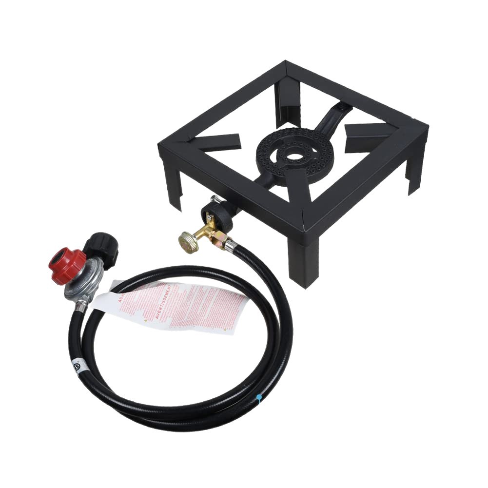 Gas stove with frame, propane burner