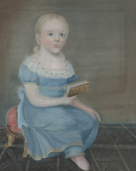 Portrait Of A Girl With Blue Eyes And Blue Dress C 1820