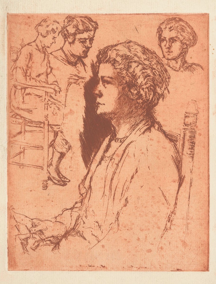 Four studies of a woman on a chair 20th century