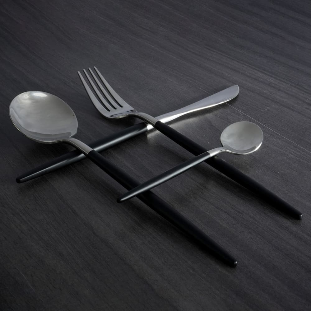 Set de cubiertos de acero inoxidable Chefmaker™ Asaf color plata/negro, 18 piezas