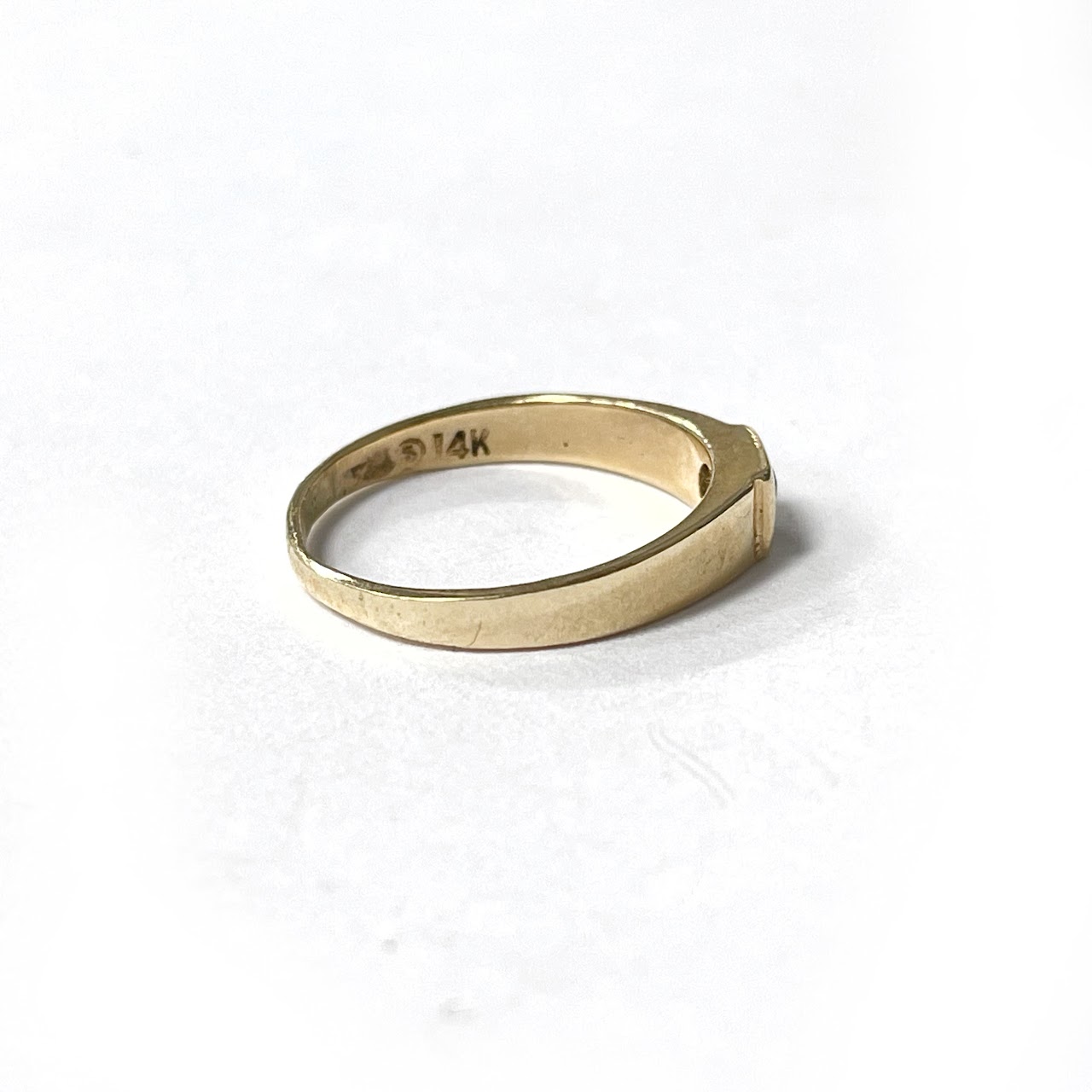 14K Gold & Clear Stone Baby Ring