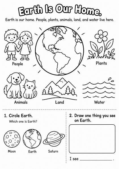 Earth Is Our Home Worksheet