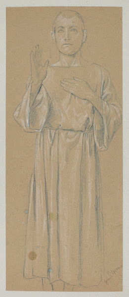Study of a Man in a Long Tunic in the Benediction Gesture 1890   1910