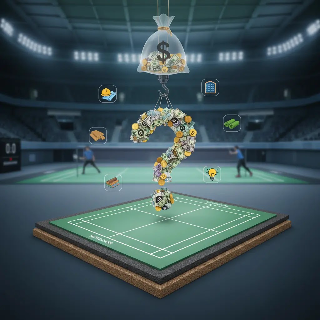 Berapa biaya membuat lapangan bulu tangkis standar BWF?