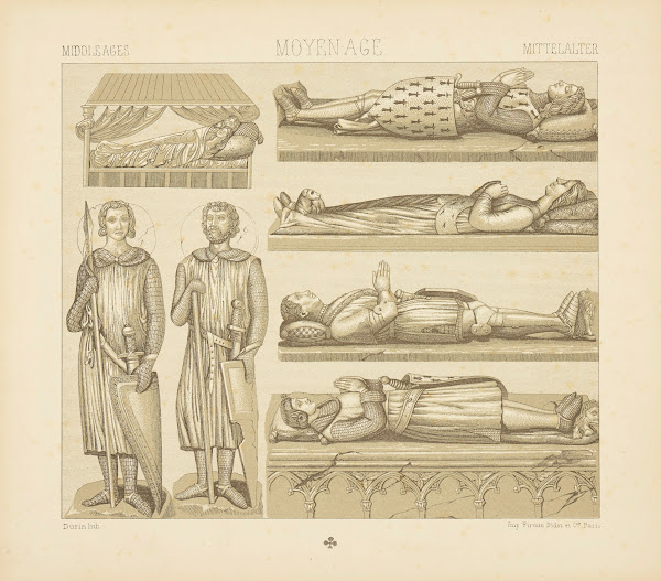 Armures des chevaliers et divers  dapres des pierres tombales 1876 1888
