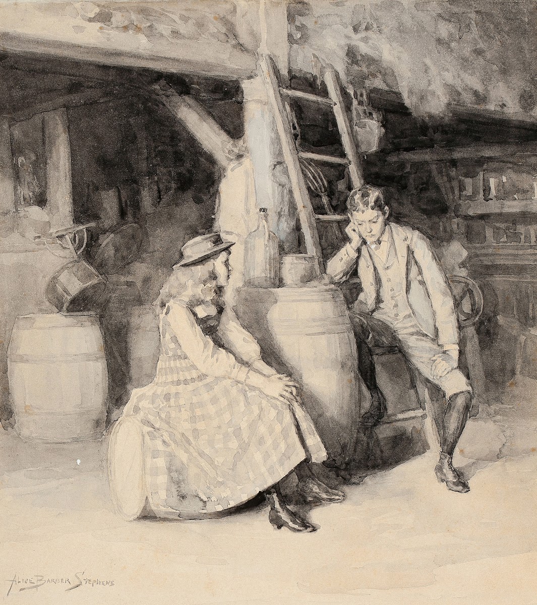 Alphonse and Cherry in the Barn 1891