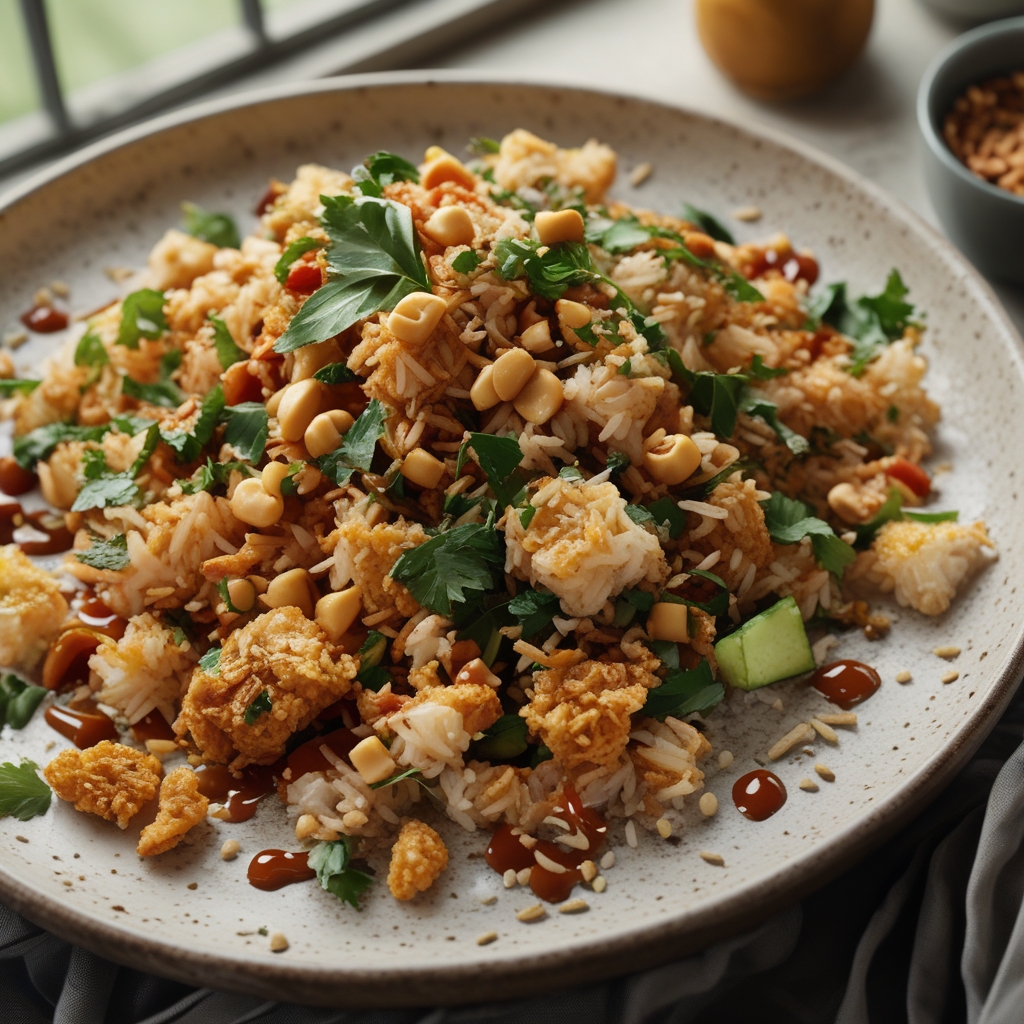 Crispy Rice Salad with Peanut-Chili Dressing Vegan Delight - Easy Flavor-Packed Vegan Meal finished