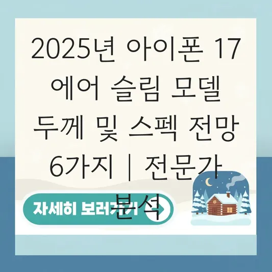 아이폰 17 에어 슬림 모델 두께 및 싱글 카메라 스펙 전망 대표 이미지