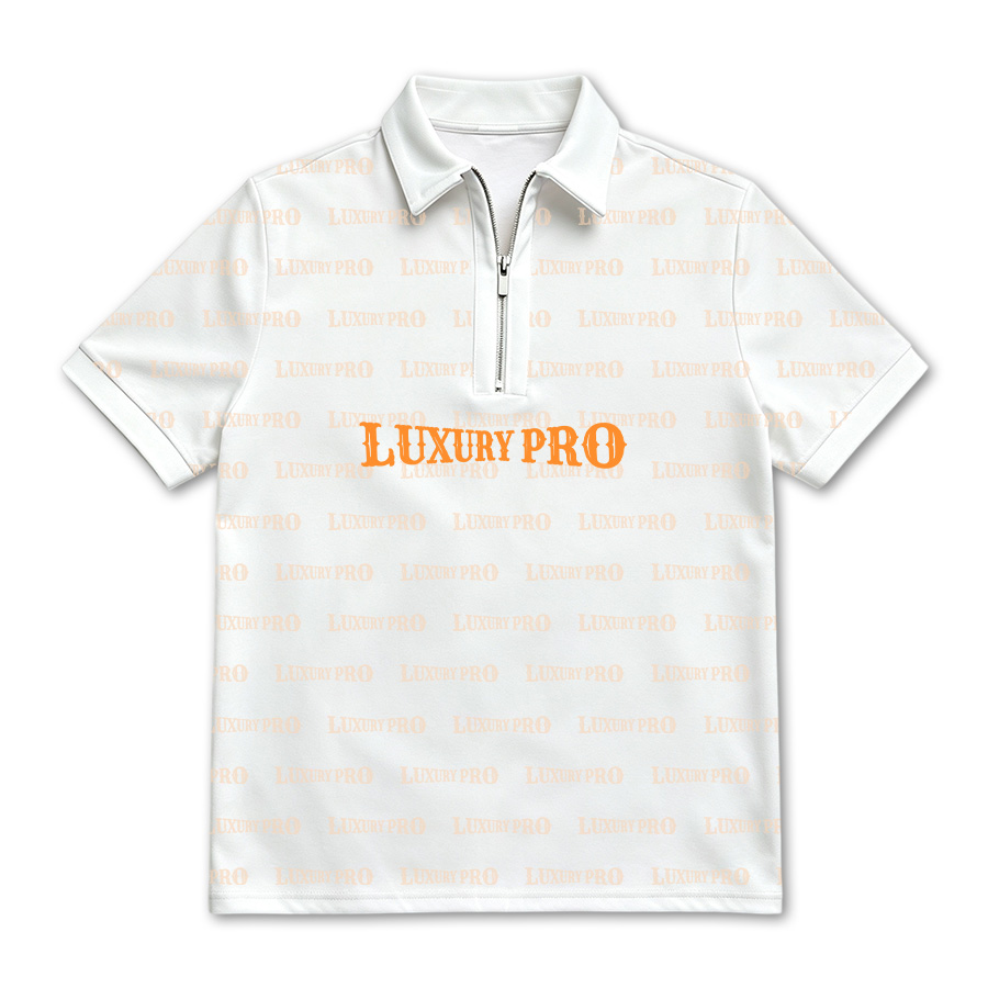 AOP Universal Zip Short Sleeve Polo - Exposed Zipper