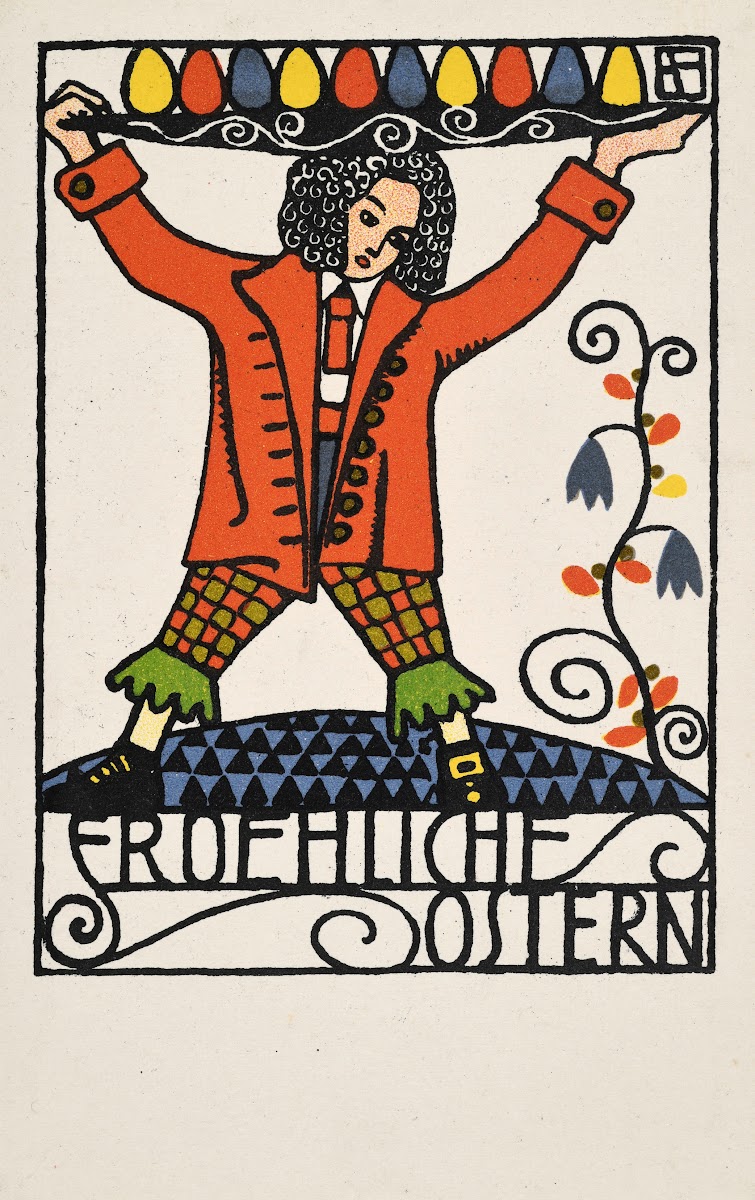 Froehliche Ostern Postkarte der Wiener Werkstätte Nr 144 1908