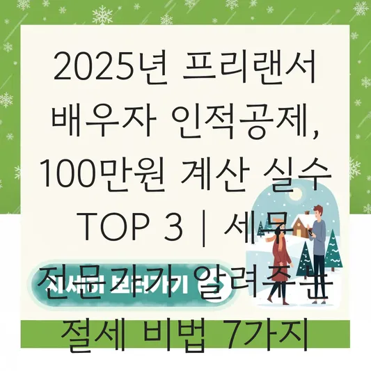 프리랜서 배우자 연말정산 인적공제 등록 가능한 연간 소득금액 계산법 및 주의사항 대표 이미지