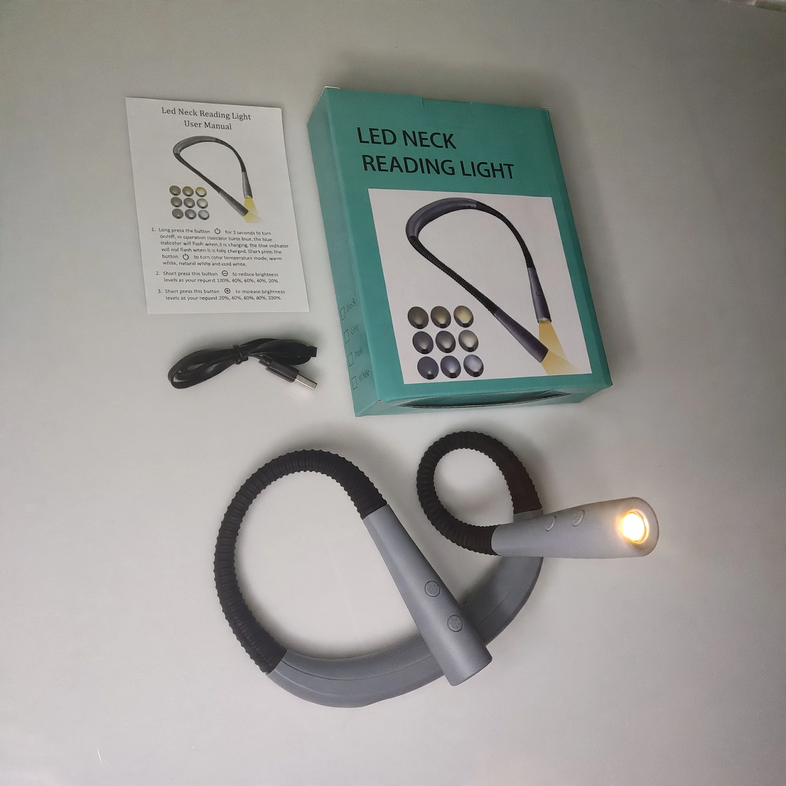 Portable LED Neck Light for Reading and Sports