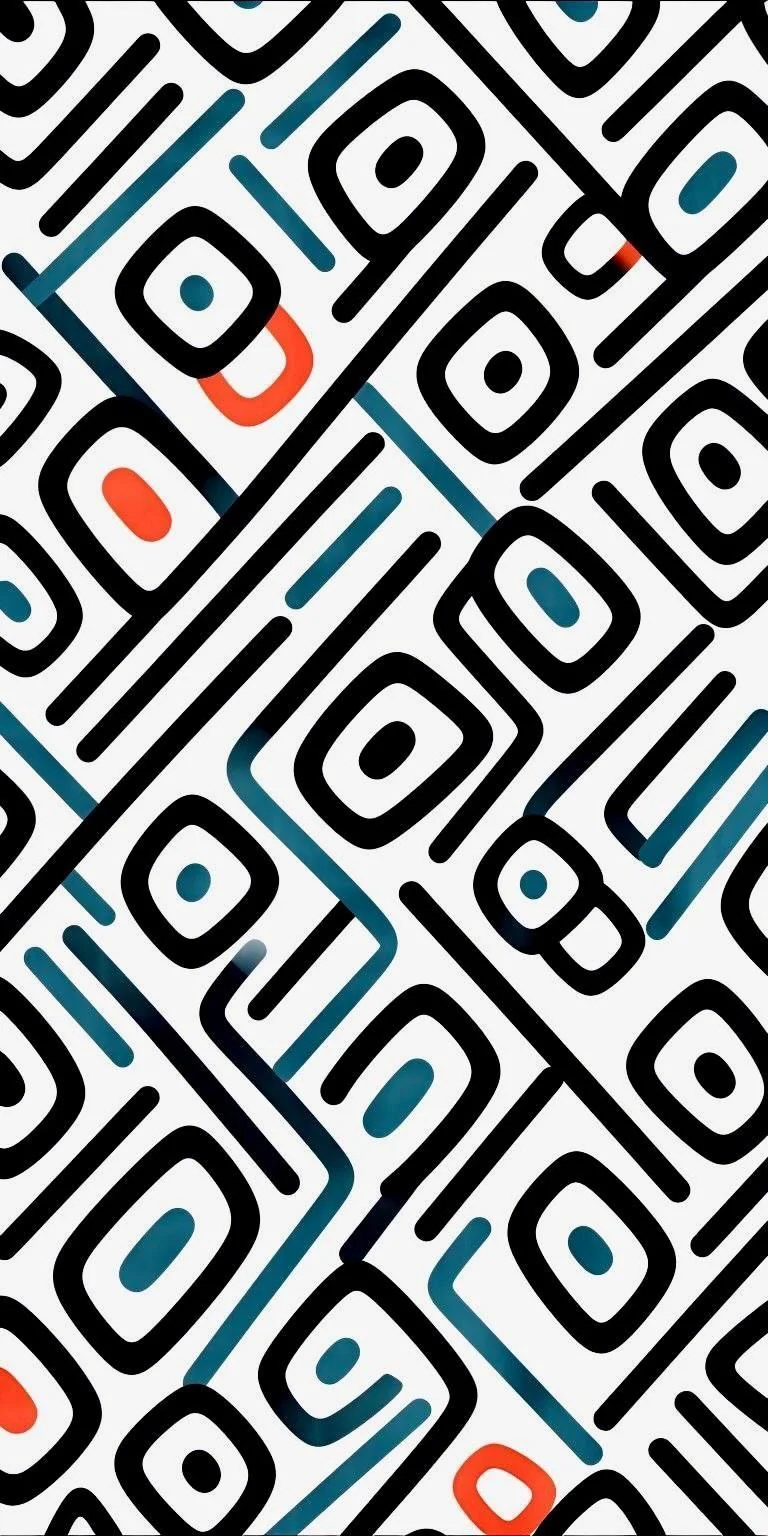 Abstract Tribal Line Pattern - Vector Pattern Art iPhone Wallpaper (768x1536)