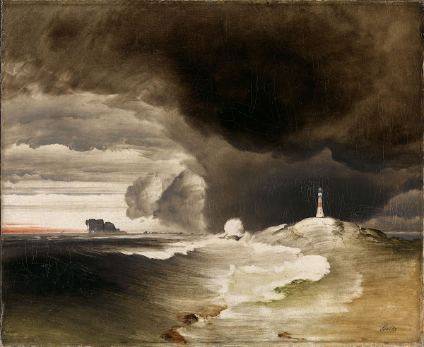 Lighthouse on the Norwegian Coast Ca 1855