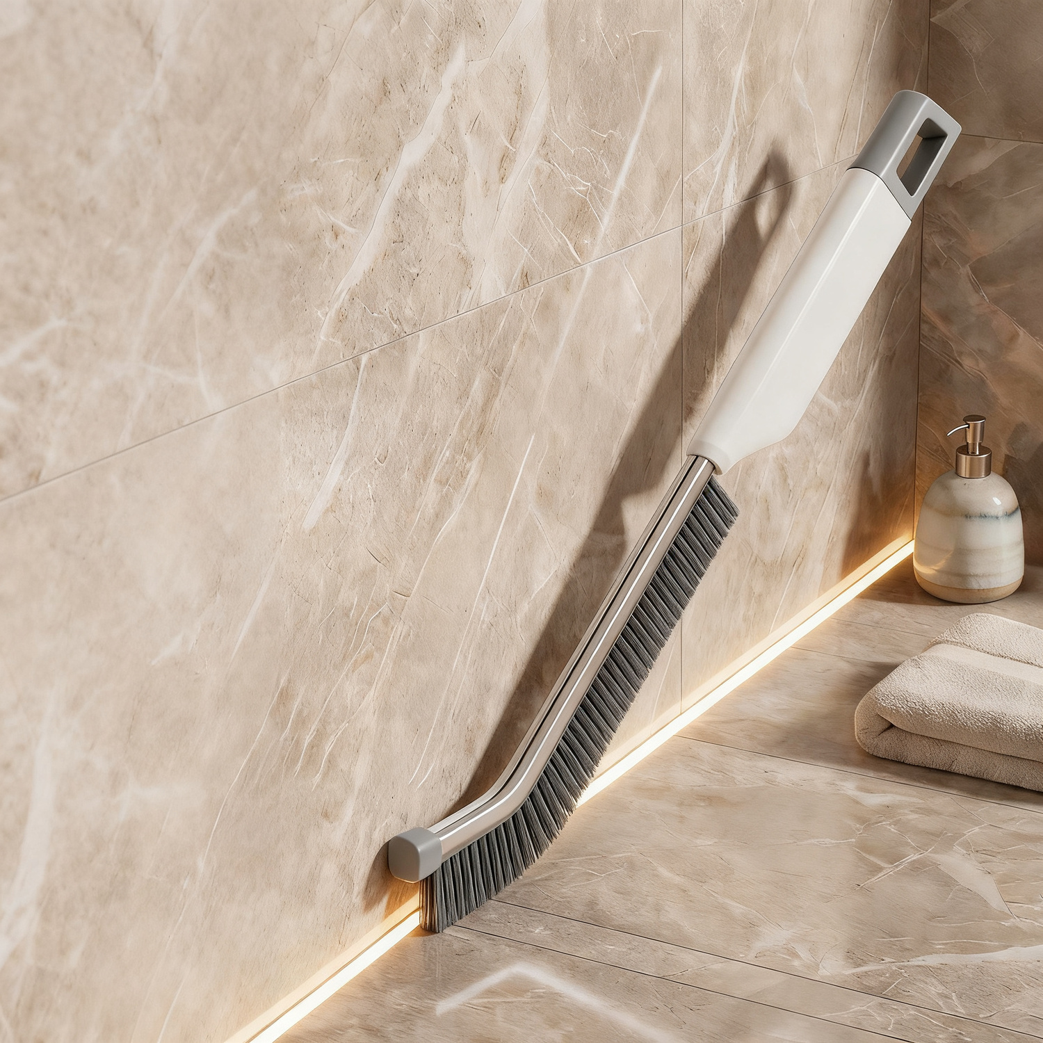 Long Handle Grout Brush with Scraper