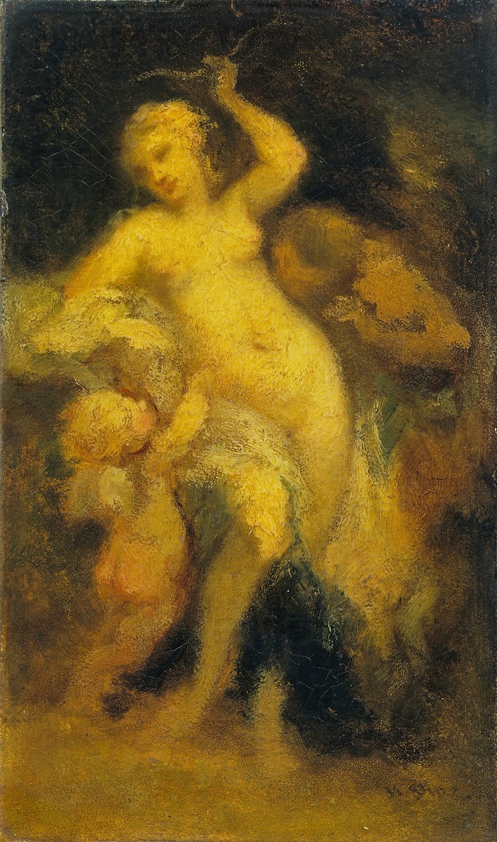Venus disarming Cupid probably c1855