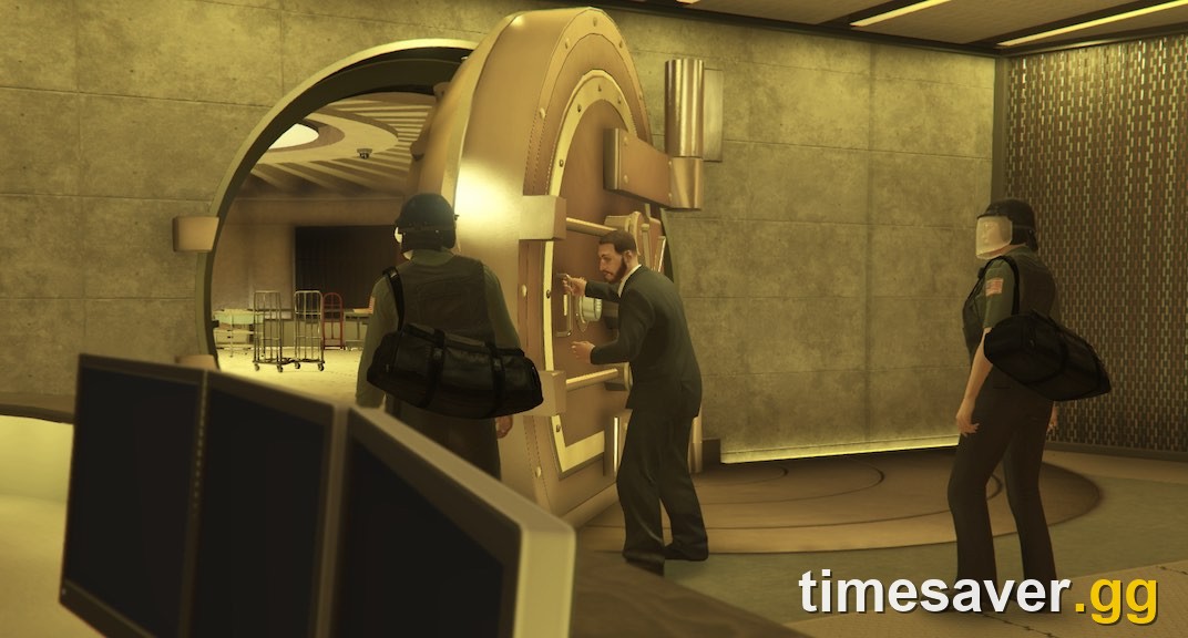 The Diamond Casino Heist finale vault in GTA Online — one of the 11 heists now boosted by the weekly first-completion bonus