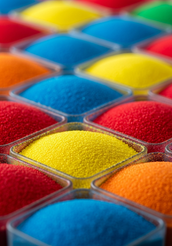 Vibrant Textured Cubes Powder Abstract Art Close-up