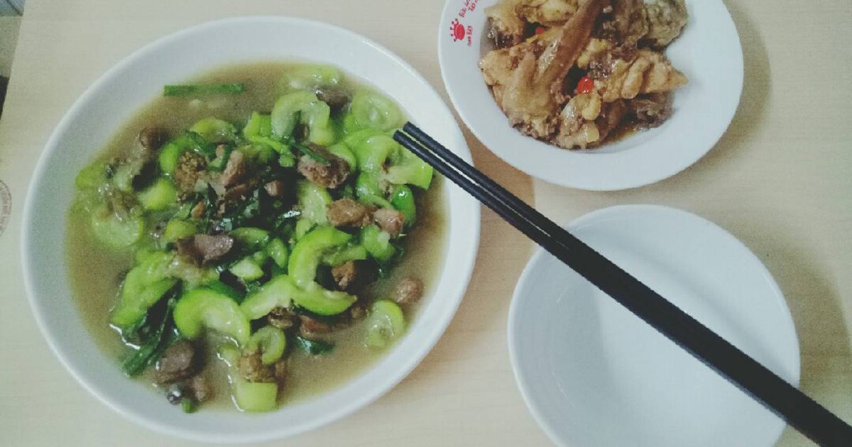 Mướp xào lòng gà