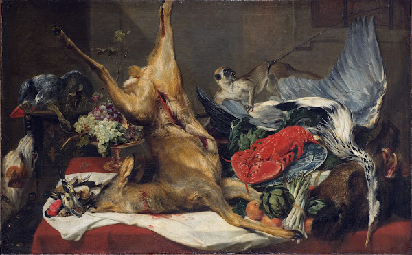 Still Life with Dead Game a Monkey a Parrot and a Dog 4165x2576 (1)