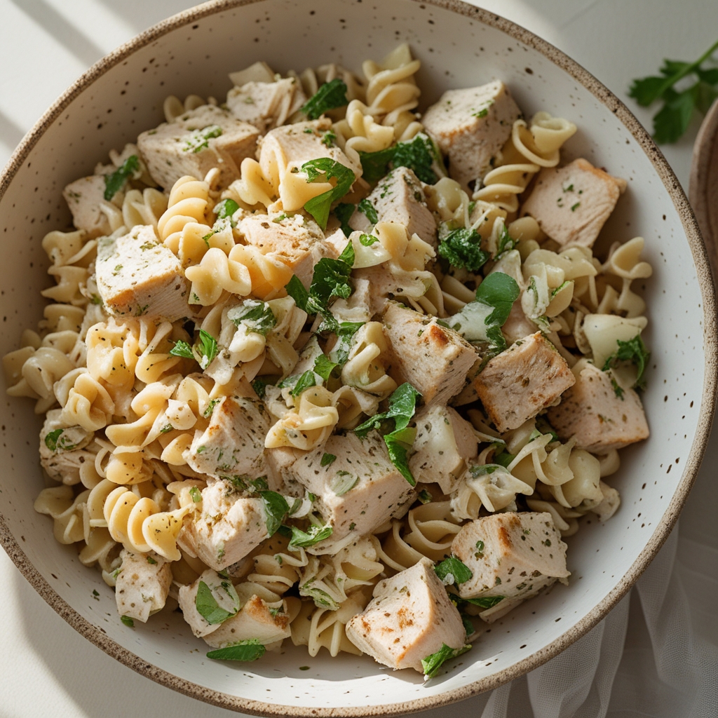 Chicken Caesar Pasta Salad - Easy Homemade Dinner Recipe finished