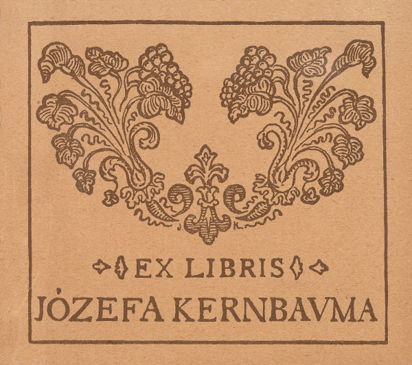 Bookplate Of JóZef Kernbaum 1856 1939 1910 1913