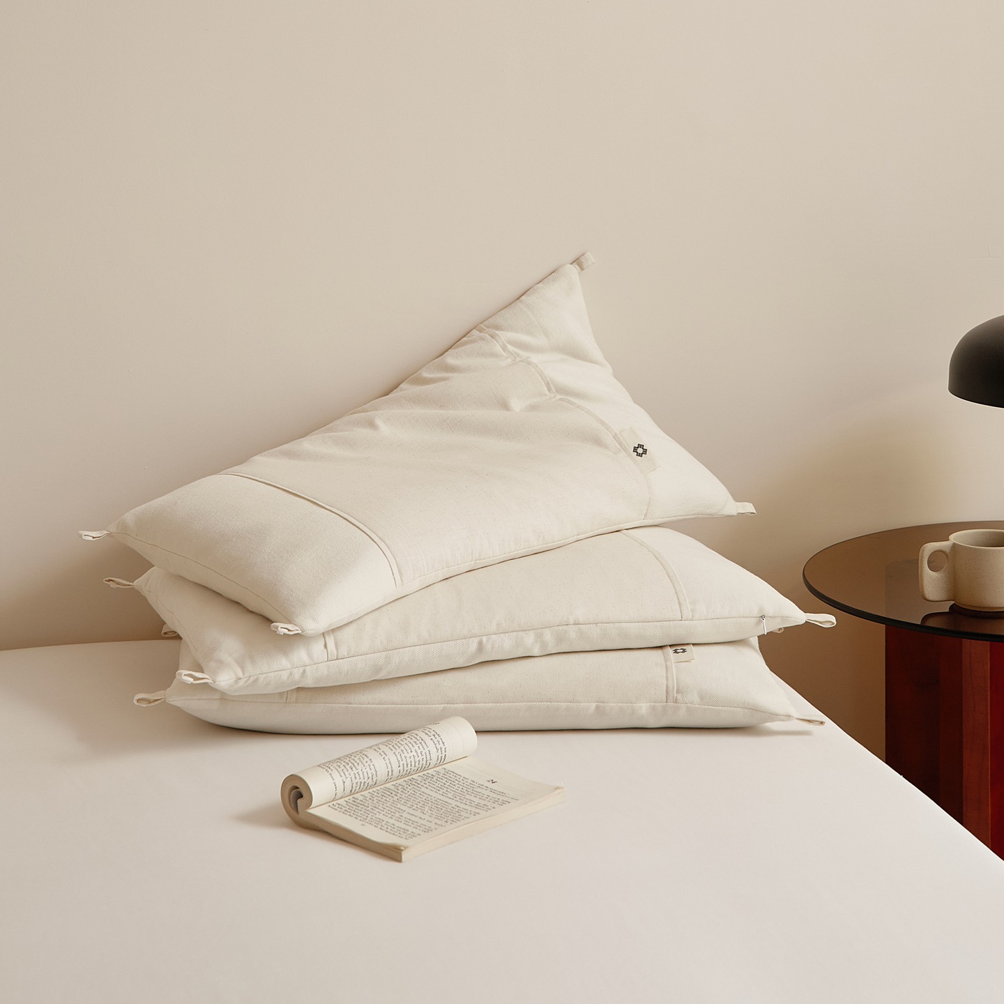 Cotton-Linen Buckwheat Pillow, Rectangular