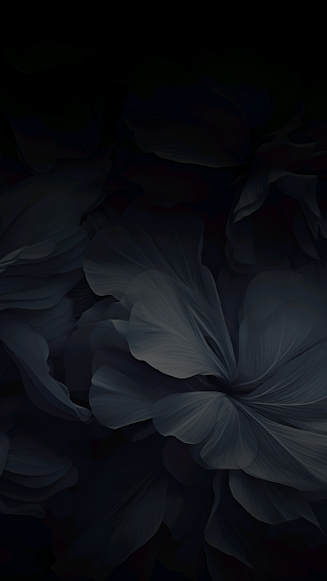 Dark Abstract Floral Pattern in Moody Monochrome - Free mobile Wallpaper