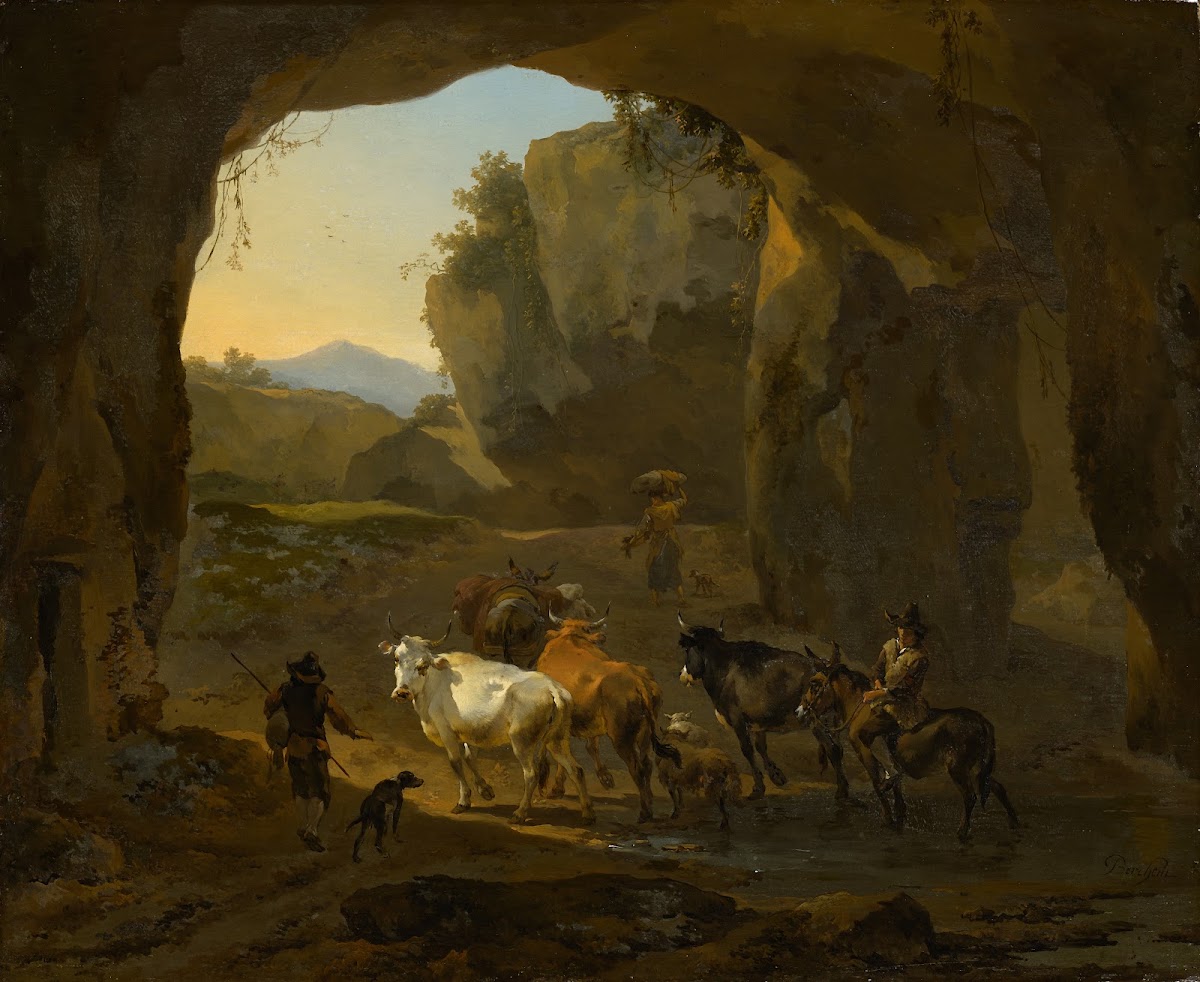Peasants with Cattle in a Cave 1654