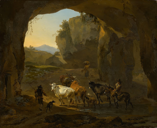 Peasants with Cattle in a Cave 1654