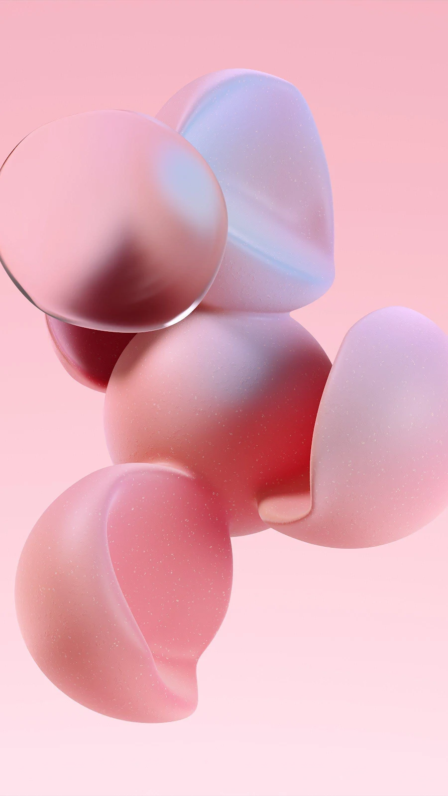 Floating Pastel Abstract Shapes - 3D Digital Art 2K iPhone Wallpaper (1800x3200)