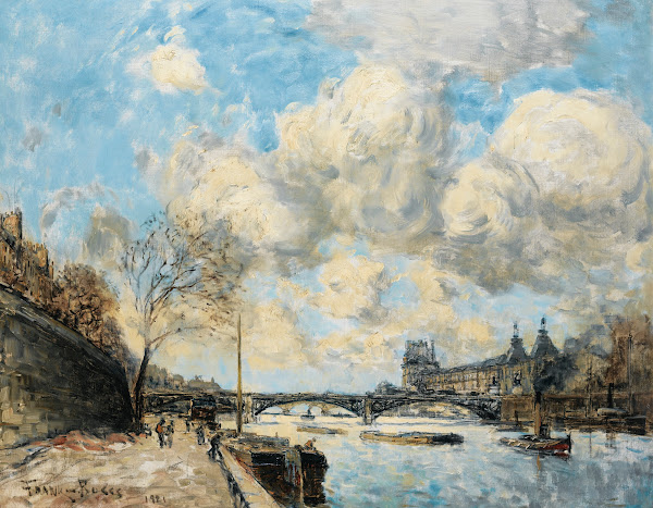 Paris The Seine River And The Louvre 1881