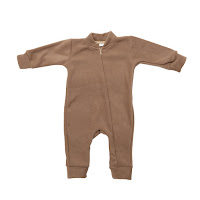 Children's jumpsuit Twins fleece with zipper 62s mocca