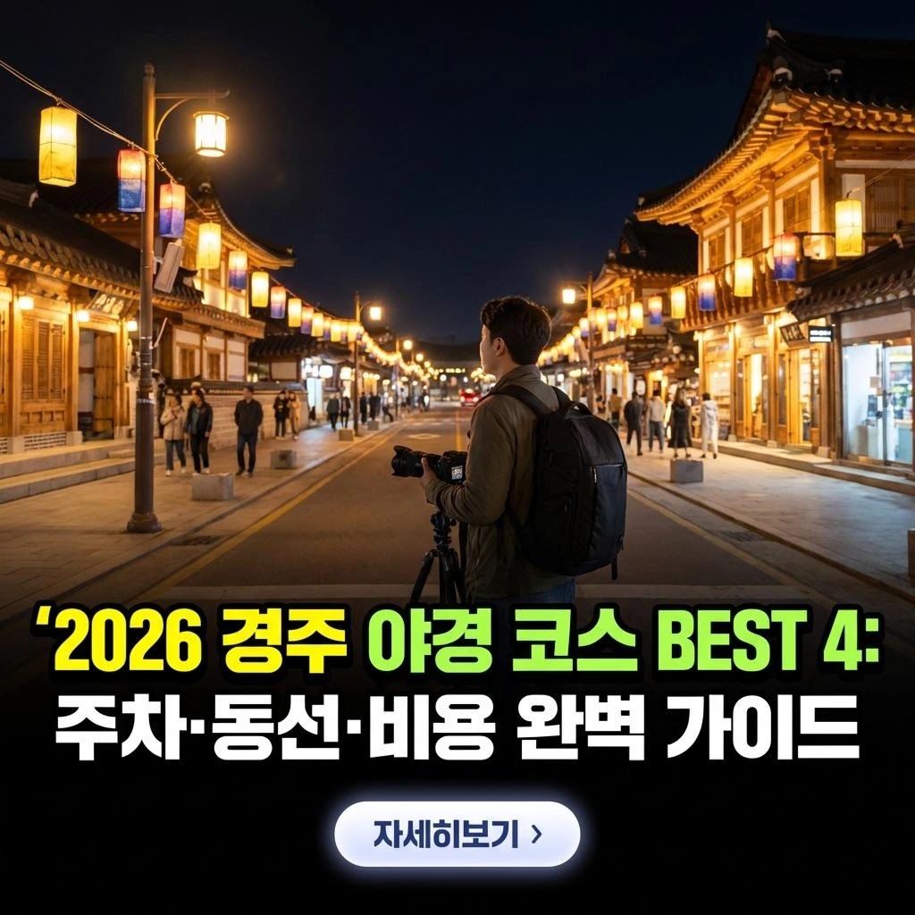 2026 경주 야경 코스 BEST 4: 주차·동선·비용 완벽 가이드