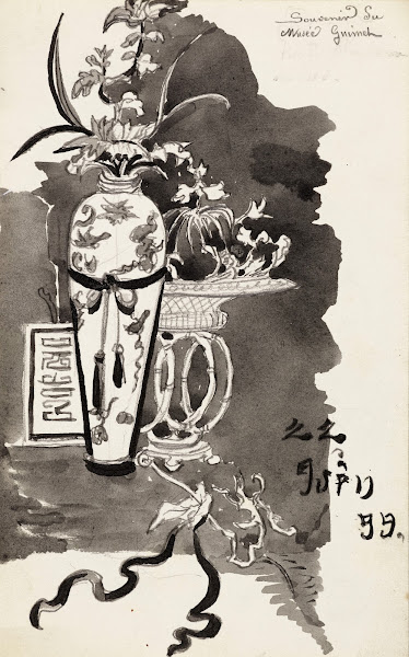 Potiches orientales avec des fleurs 1899