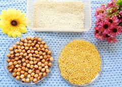 Chuẩn bị tất cả các nguyên liệu. Gạo nếp vo sạch, ngâm khoảng 6-8 tiếng hoặc ngâm qua đêm rồi đổ ra rổ đợi ráo. Trộn thêm 1/4 muỗng cà phê muối và xóc đều.