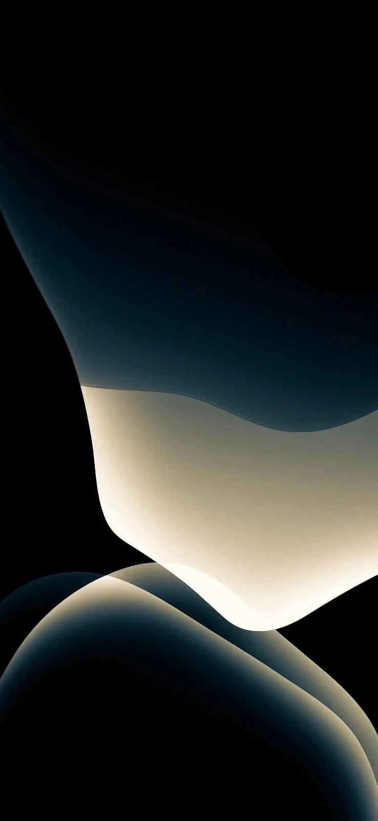 Abstract Dark Fluid Waves - Digital Art Full HD iPhone Wallpaper (1436x3113)