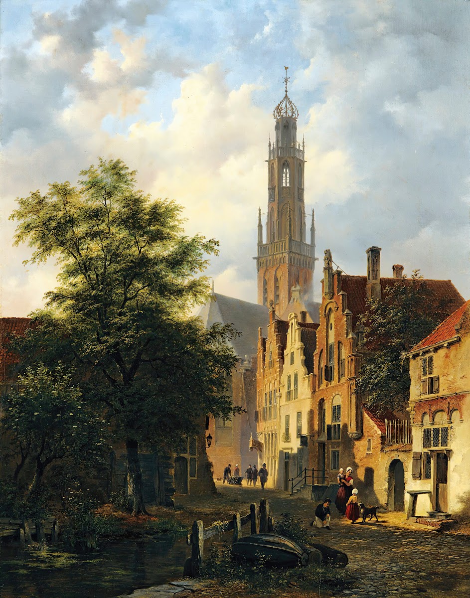 Bakenesserkerk seen from the Valkestraat Haarlem 1845