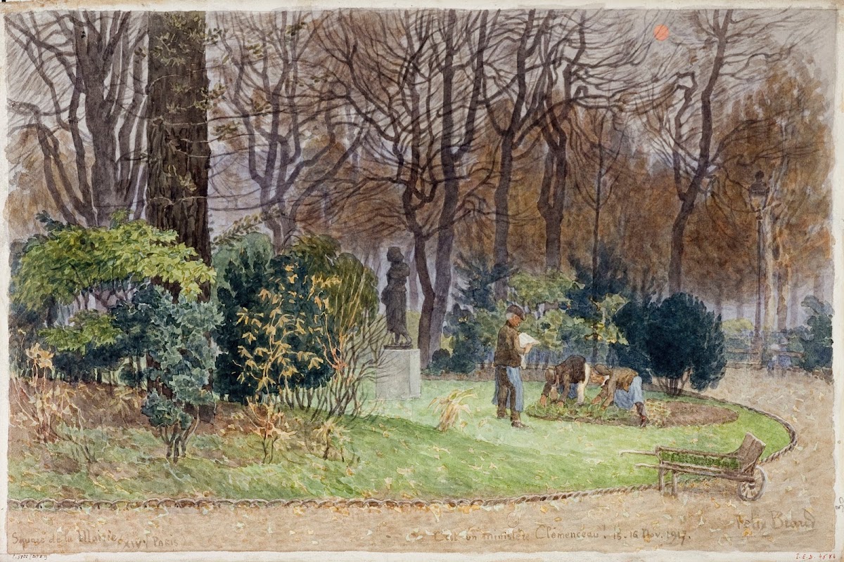 Jardiniers dans le square de la mairie du 14ème arrondissement 15 16 novembre 19